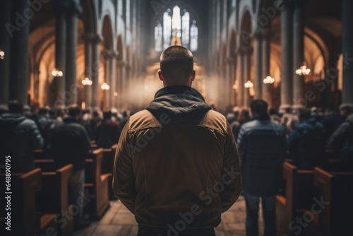 Fotografiet spiritual unity as believers gather in prayer, Generative AI