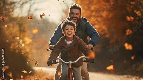 Family Fun on Two Wheels: Father and Son Cycling Joy