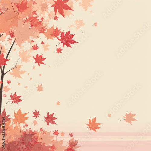 Autumn seasonal background of red and orange autumn leaves on an isolated background © Tnzal