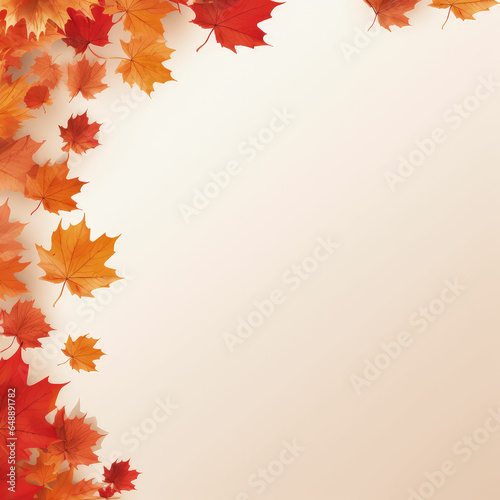 Beautiful composition of autumn leaves, fruits, vegetables with copy space