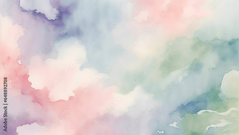 Fototapeta premium Pastel Watercolor Background Abstract Texture AI Generative