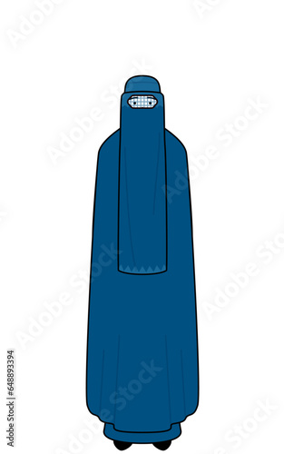 Muslim woman in burqa with a smile facing forward