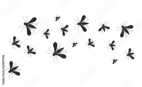 Dengue mosquito mole malaria insect poster banner concept. Vector flat graphic design illustration 