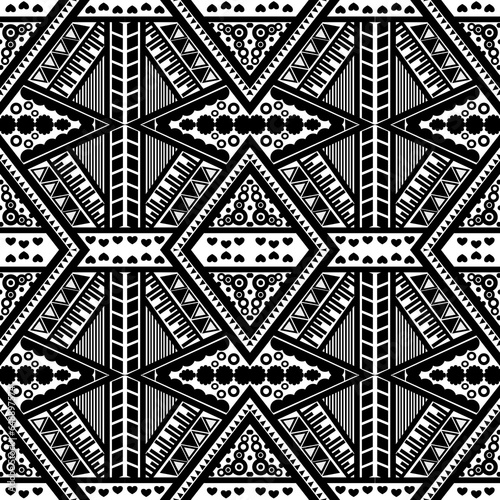 Black and white fabric patterns, various styles