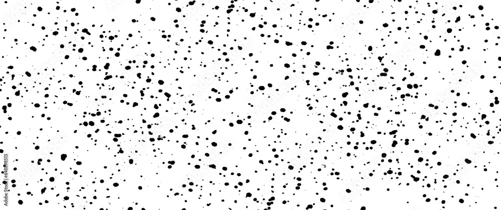 Snow, stars, twinkling lights, rain drops on black background. Abstract vector noise. Small particles of debris and dust. Distressed uneven grunge texture overlay.