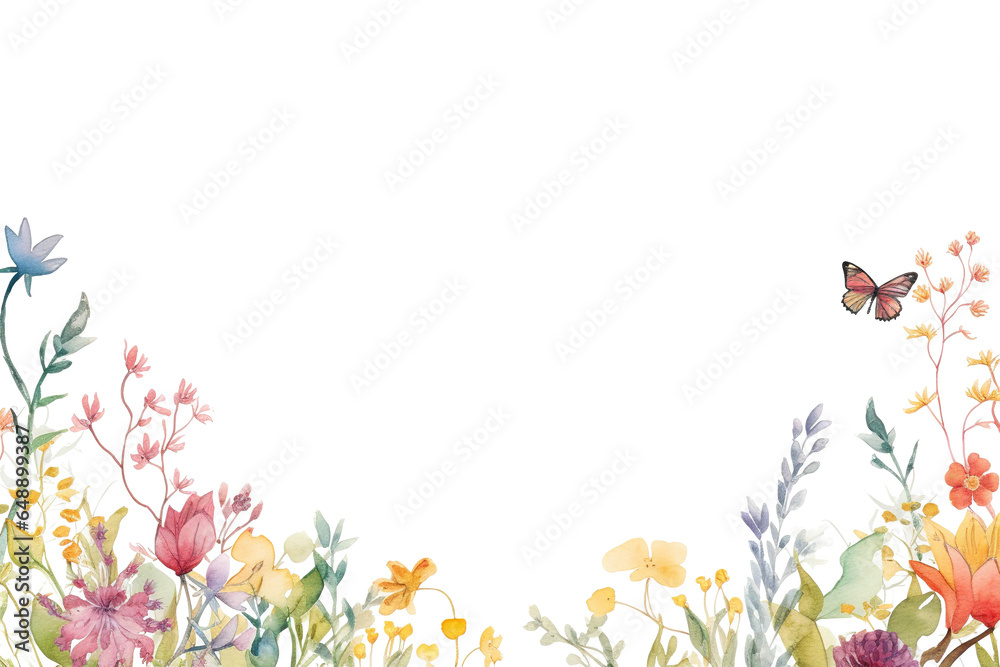 Fototapeta premium dainty wildflowers as a frame border