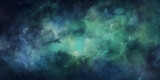 galaxy background in shades of green and blue with white one generative AI