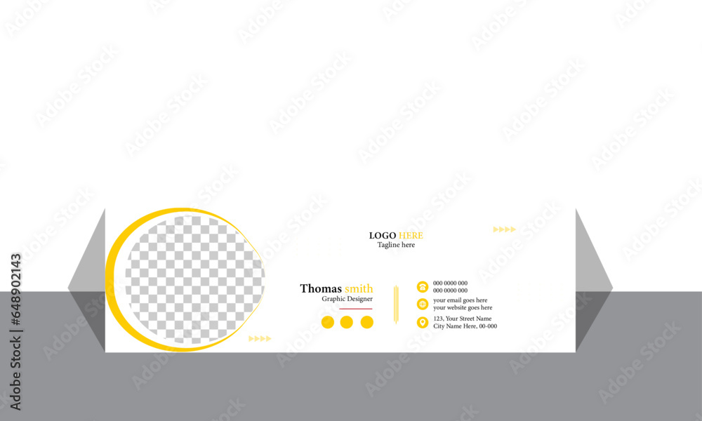 Email Signature, Corporate Email Signature Vector Template, Business