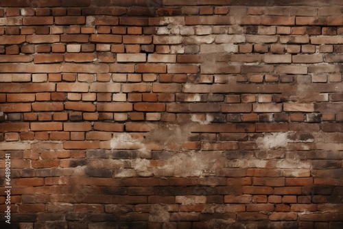 weathered charm of an ancient brick wall, Generative AI