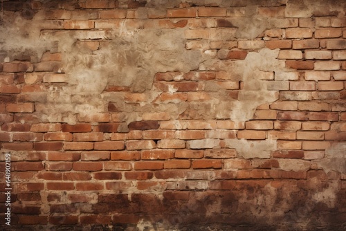 weathered charm of an ancient brick wall  Generative AI