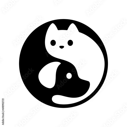 Cat and dog yin yang
