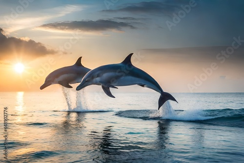 dolphin jumping in water © Sareema