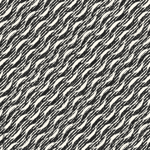 Monochrome Wood Grain Textured Wavy Pattern