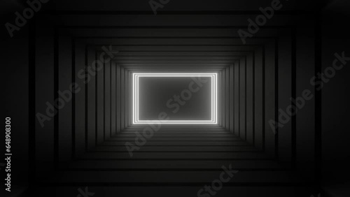 Animated rectangular light running from front to back in a container box