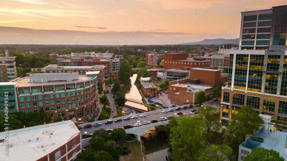 Greenville, South Carolina over Falls Park on Reedy Creek