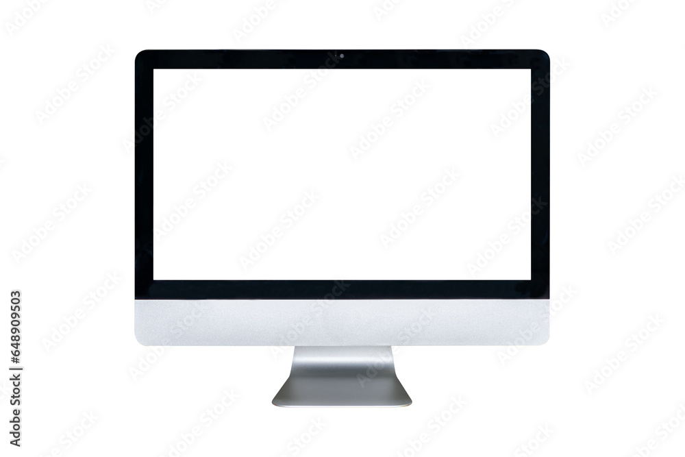 Computer display with blank screen isolated on white background. Computer display with blank screen isolated on white background.