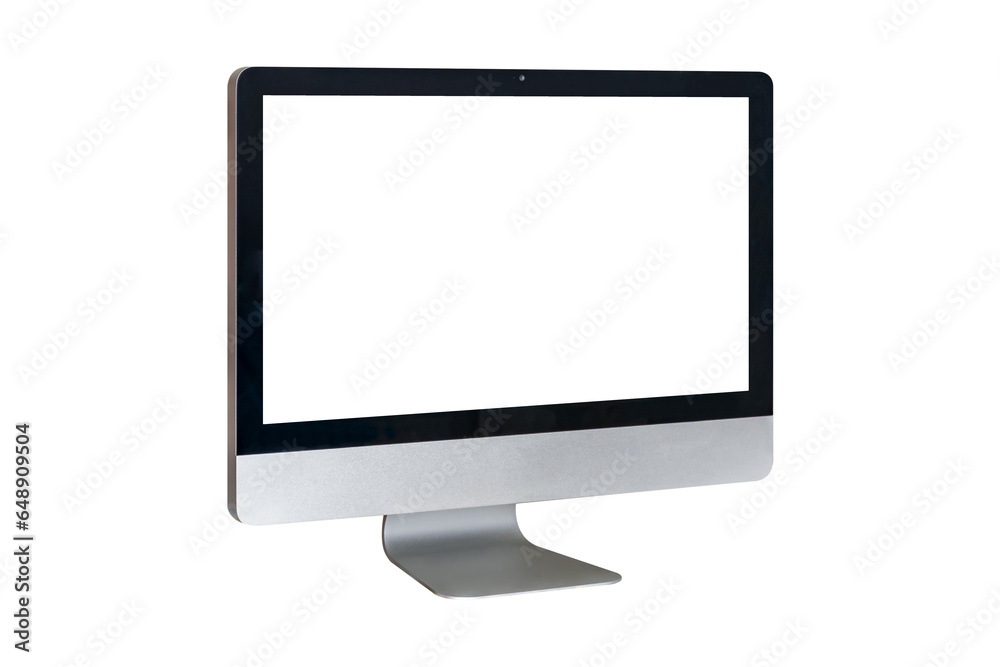 Computer display with blank screen isolated on white background. Computer display with blank screen isolated on white background.