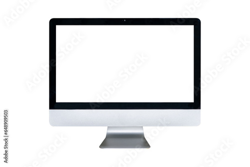 Computer display with blank screen isolated on white background.