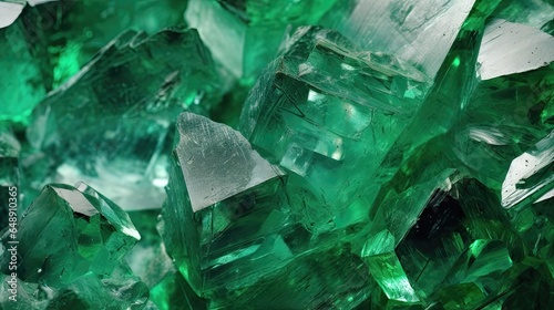 Close-Up Green Rock Crystal Stone Texture. Stunning Background Details