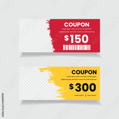Set of coupon promotion template