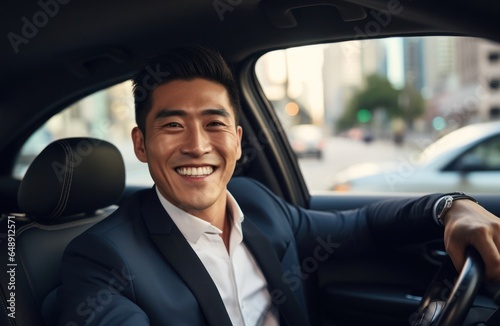 Asian Male Stylish In Automobile Background Generative AI © Johnathan