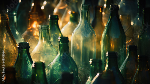 Vintage allure, old empty bottles telling stories of times past.