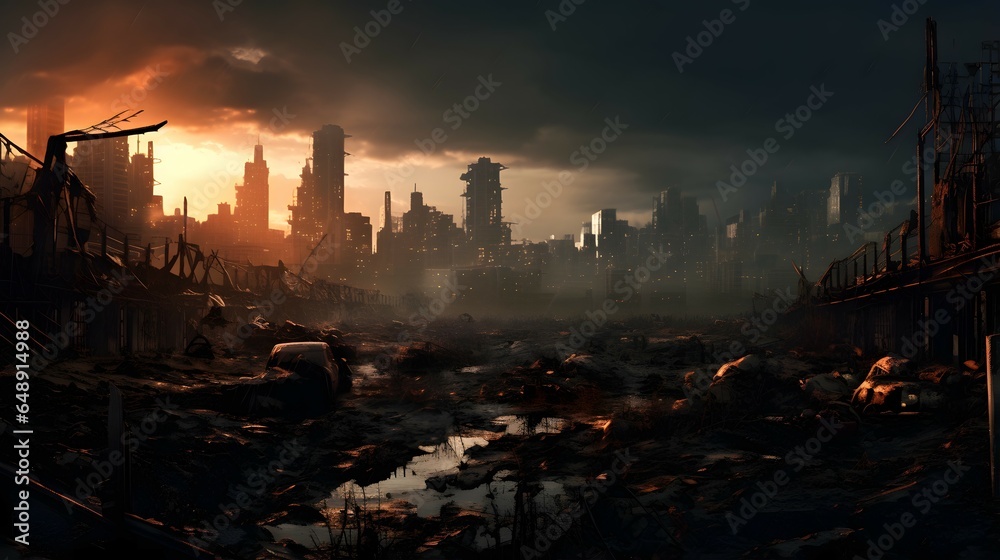 a post-apocalyptic city