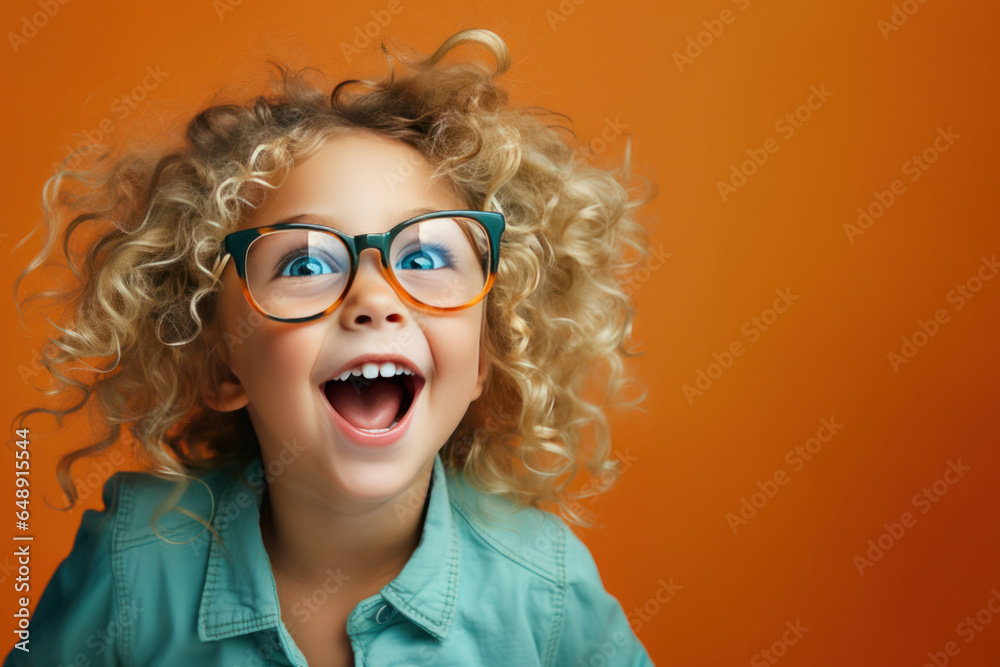 Cute, smart, eyeglassed child exploring the world with curious eyes. Cute, smart, eyeglassed child exploring the world with curious eyes.