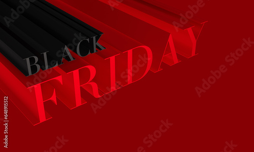 Promotioanal black friday text on red background