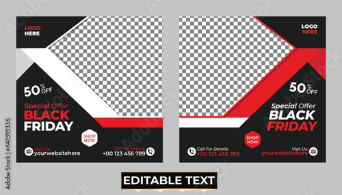 Black friday special sale social media banner design template