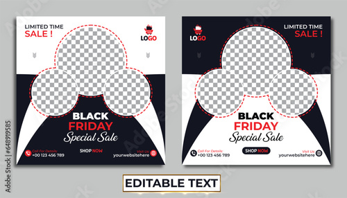 Black friday special sale social media banner design template