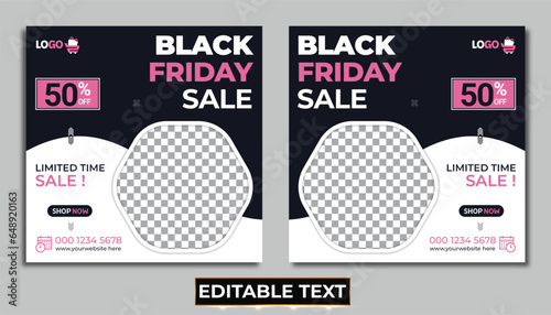 Black friday special sale social media banner design template