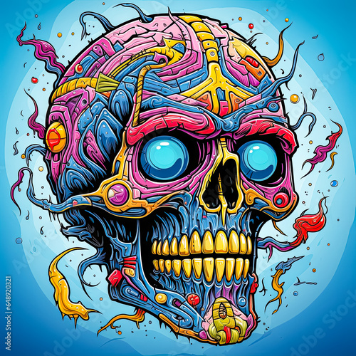 Colorful Dia de los Muertos Skull