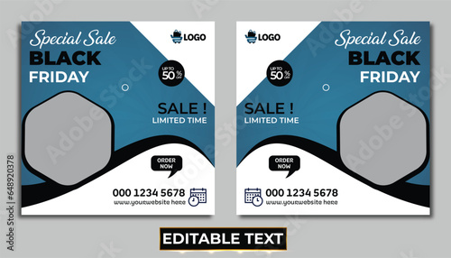 Black friday special sale social media banner design template