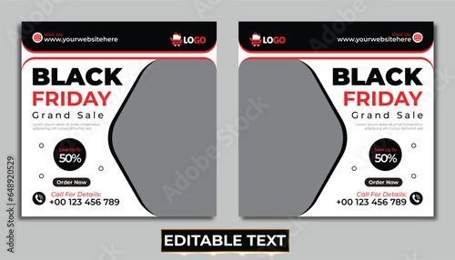 Black friday special sale social media banner design template