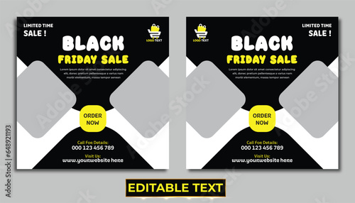 Social media post black friday sale banner template