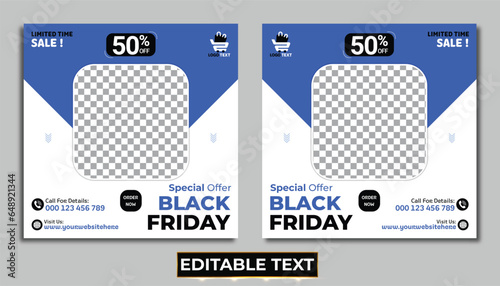 Social media post black friday sale banner template