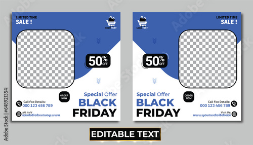 Social media post black friday sale banner template
