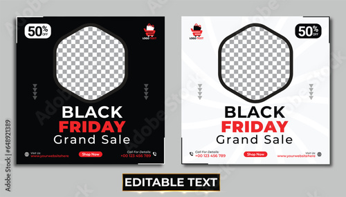 Social media post black friday sale banner template