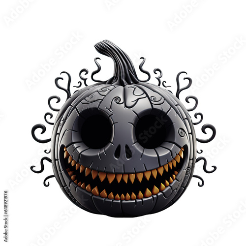 halloween pumpkin with skull