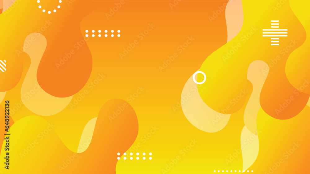 Yellow orange gradient dynamic fluid shapes abstract background