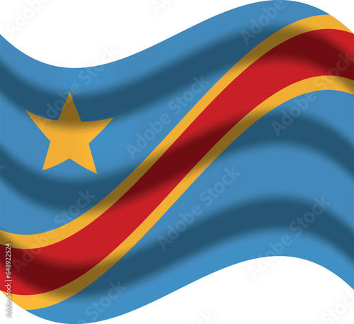 dr congo flag with wind icon