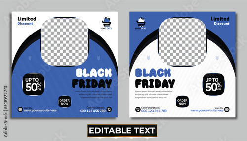 Modern social media post banner black friday sale template