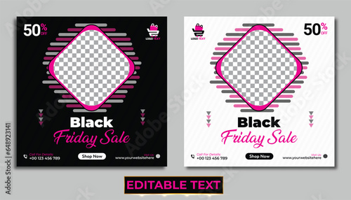 Modern social media post banner black friday sale template