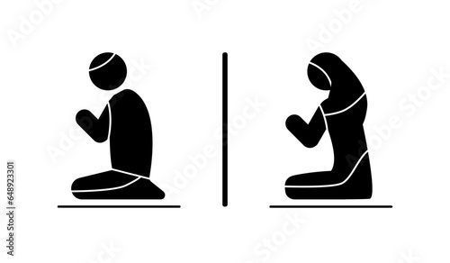 Foto Icon designating a place for prayers. Muslim Prayer Room icon