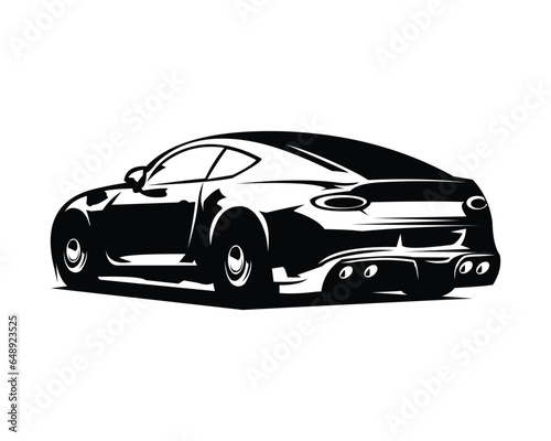 vintage car silhouette. isolated white background shown from the side. best for logos  badges  emblems  icons  design stickers  vintage car industry.