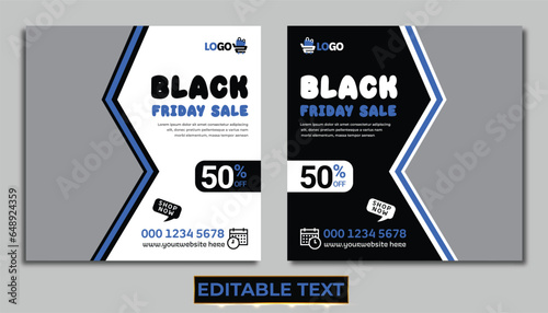 Black friday sale banner design template for instagram
