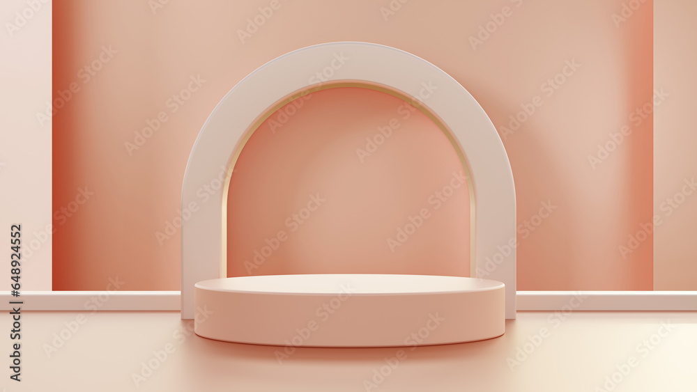 3D background realistic beige pastel cylinder podium. minimal arch wall scene with floor and wall beige pastel color, mockup product display. Stage showcase. Abstract geometric platforms. 3D rendering 3D background realistic beige pastel cylinder podium. minimal arch wall scene with floor and wall beige pastel color, mockup product display. Stage showcase. Abstract geometric platforms. 3D rendering