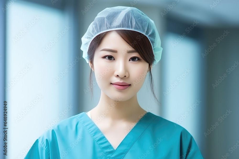 Beautiful Young Asian Woman Surgeon . Сoncept Female Doctors, Cosmetic Surgery, Asian Representation, Youthful Success Beautiful Young Asian Woman Surgeon . Сoncept Female Doctors, Cosmetic Surgery, Asian Representation, Youthful Success