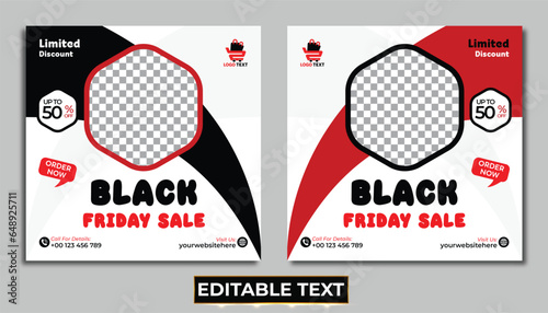 Black friday instagram post template with super offers and promotions
